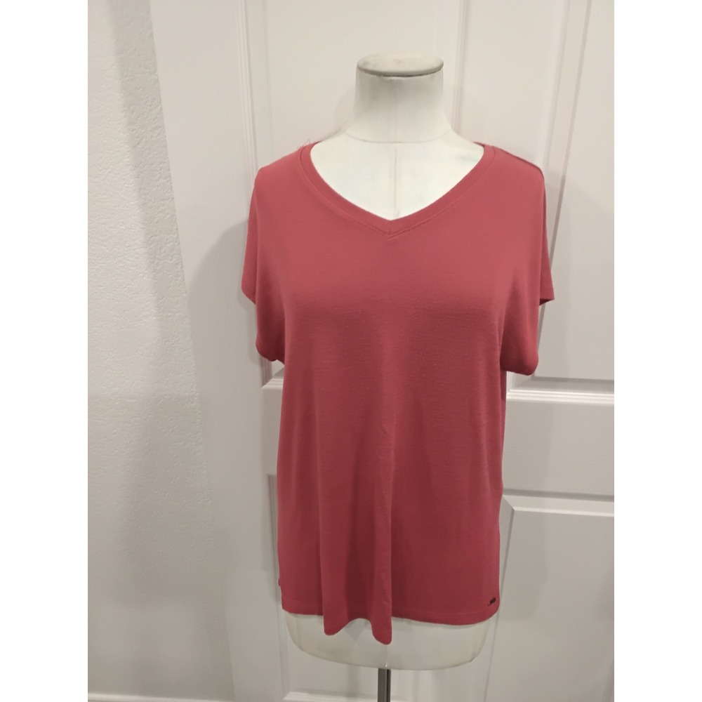 ORVIS Classic Collection Red V Neck Short Sleeve T Shirt Top Women-S‎
